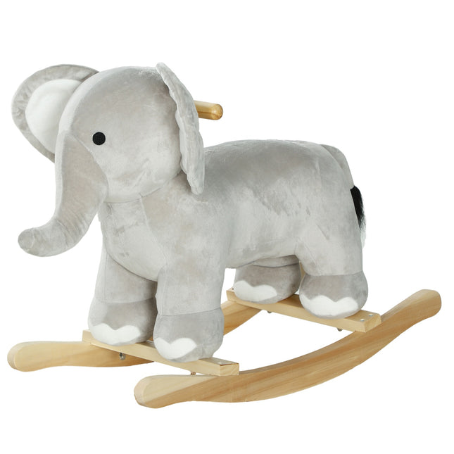 Swing toy with gray plush elephant with sound for ages 2-4