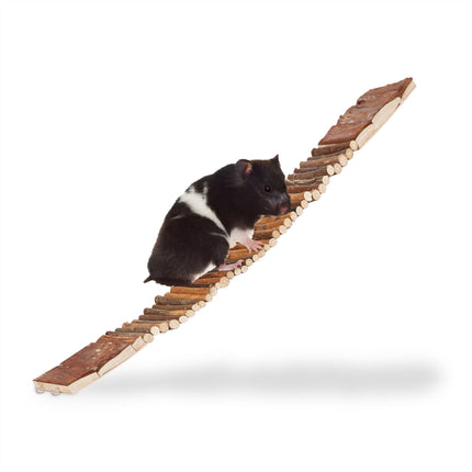 Rodent on suspension bridge