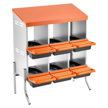 Roll Away Chicken Nesting Box, 6 Compartments With Legs