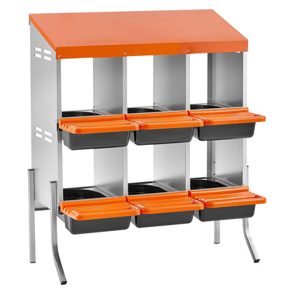 Roll Away Chicken Nesting Box, 6 Compartments With Legs