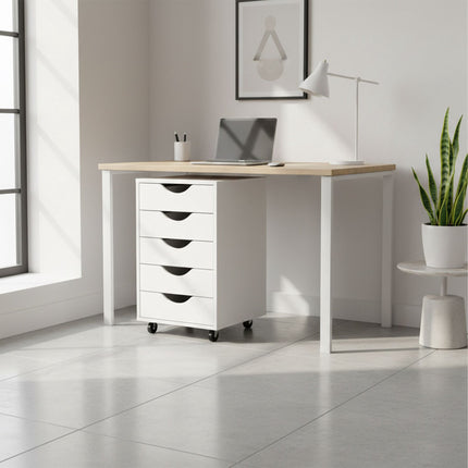 Roll Container with 5 Drawers, Mobile Office Storage