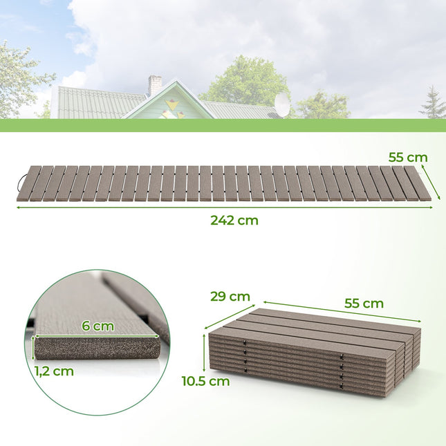 Roll-Up HDPE Garden Pathway, 242x55cm, Weatherproof