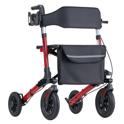 Rollator Walker With Seat, 3-Fold Aluminum, 300 lb