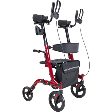 Rollator Walker With Seat, Foldable Aluminum, 300 lb