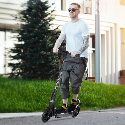 Height adjustable scooter with shock absorption system