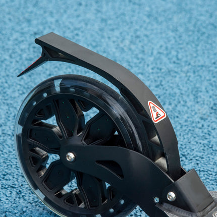 Height adjustable scooter with shock absorption system