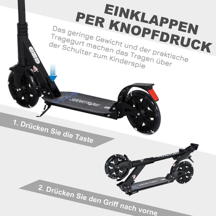 Height adjustable scooter with shock absorption system