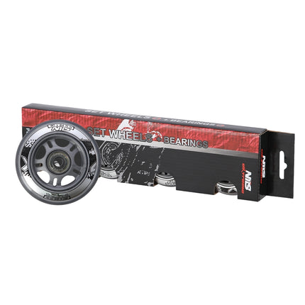 Roller Skate Wheels 80x24mm, Clear, ABEC-7 Bearings Set