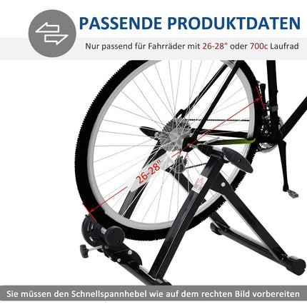 Roller bike trainer, magnetic brake, fits 26""-28""/700C