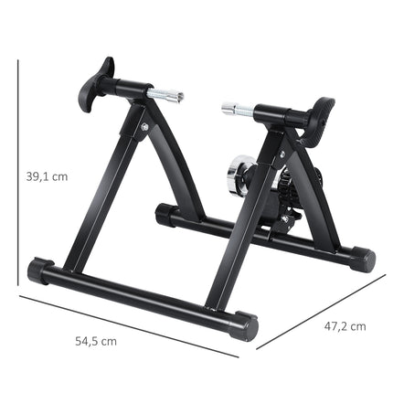 Indoor bike roller trainer with magnetic brake, foldable