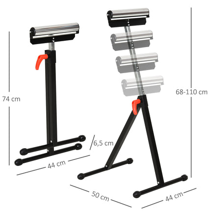 Adjustable roll bar - metal, 90 kg capacity, black