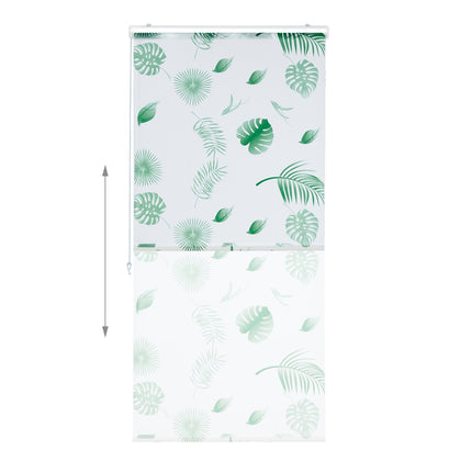 Roller blind for shower Leaves green