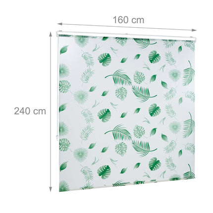 Roller blind for shower Leaves green