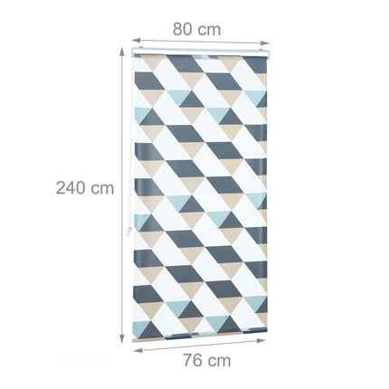 Roller blind for shower with geometric design