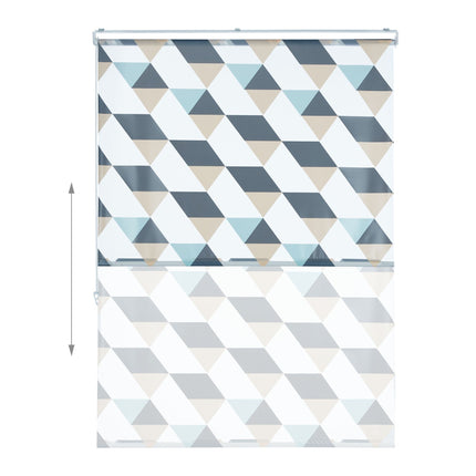 Roller blind for shower with geometric design