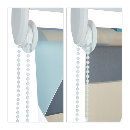 Roller blind for shower with geometric design