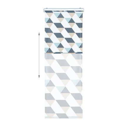 Roller blind for shower with geometric design