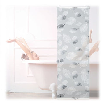 Roller blind for shower with leaf design