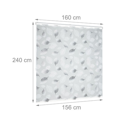 Roller blind for shower with leaf design