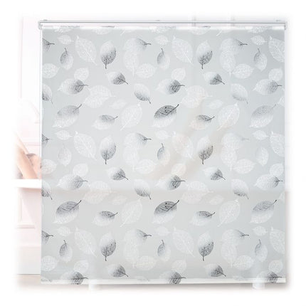 Roller blind for shower with leaf design