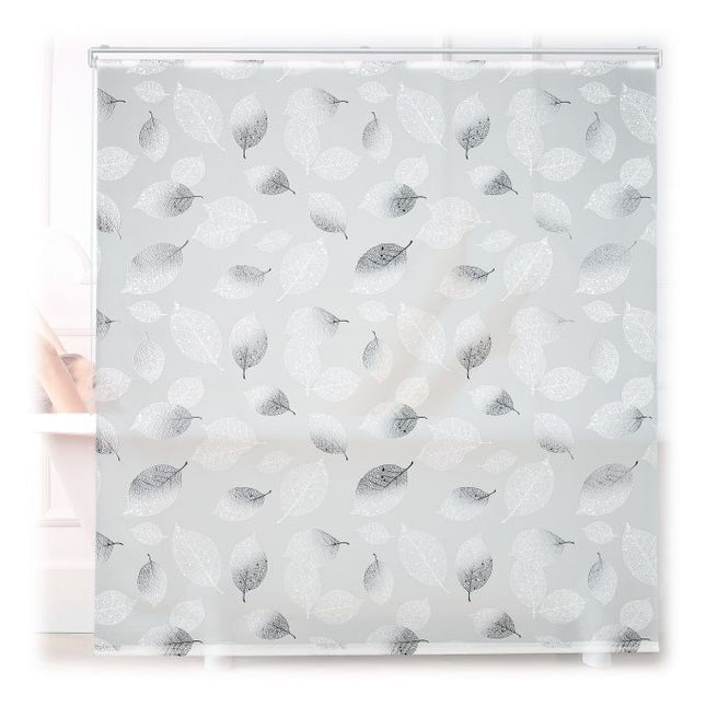 Roller blind for shower with leaf design