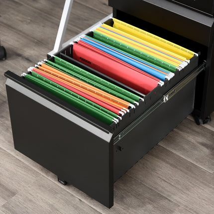 Rolling steel cabinet with 3 drawers - Office storage