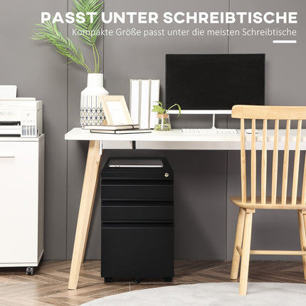 Rolling steel cabinet with 3 drawers - Office storage