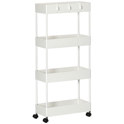 Mobile kitchen shelf, 4-story trolley with wheels