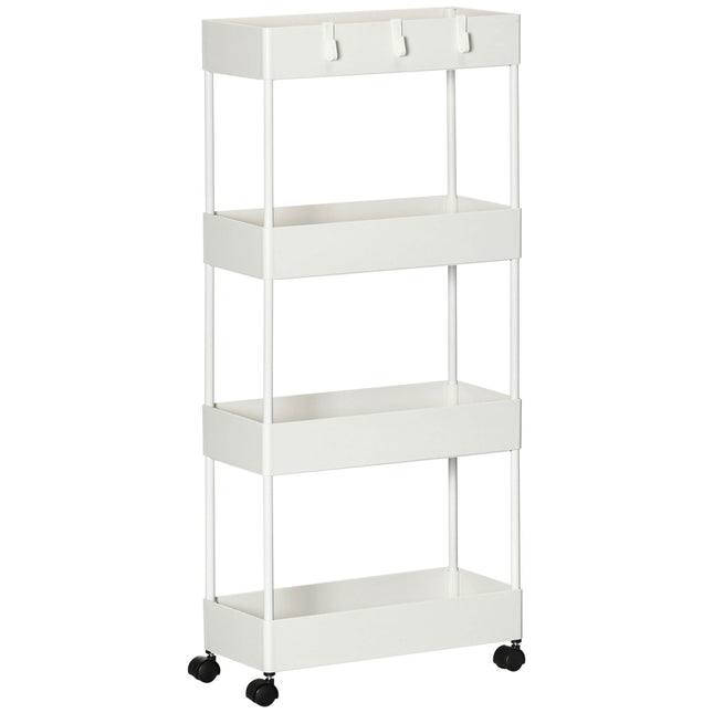 Mobile kitchen shelf, 4-story trolley with wheels