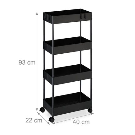 Rolling Cart with 4 Levels – Kitchen & Bathroom Storage