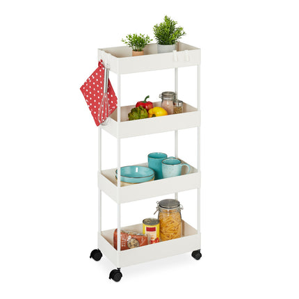 Rolling Cart with 4 Levels, Multi-Purpose Storage