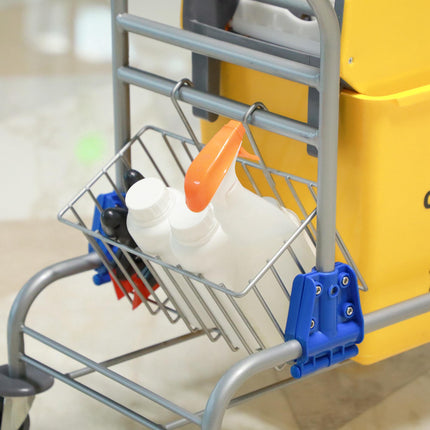 Rolling Cleaning Bucket, 26L, Plastic, Metal Handle