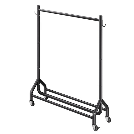 Rolling Clothes Rack, Carbon Steel, 90 kg, Shelves, Hooks