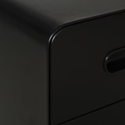 Rolling file cabinet - 3 drawers, steel, black, 39x48x59 cm