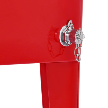 Rolling Cooler Cart 80 Qt, 110-Cans, Bottle Opener, Red
