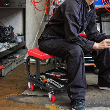 Rolling Creeper Seat With Tool Tray, 330 lb Capacity