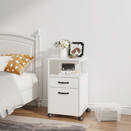 Rolling File Cabinet with 2 Drawers, Mobile Office Storage