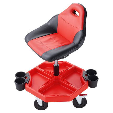 Rolling Garage Stool, Adjustable 300 lb, Tool Tray