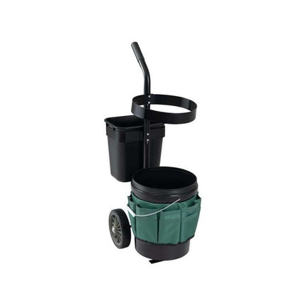 Rolling Garden Cart with Wheels, 20 L Bucket, 10 L Bin, Tool Bag, Green