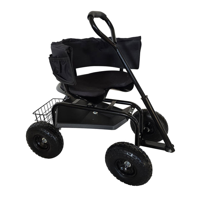Rolling Garden Seat with Adjustable Height and Storage
