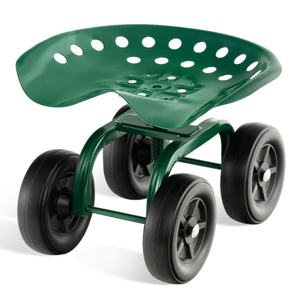 Rolling Garden Seat with Adjustable, Swivel Chair