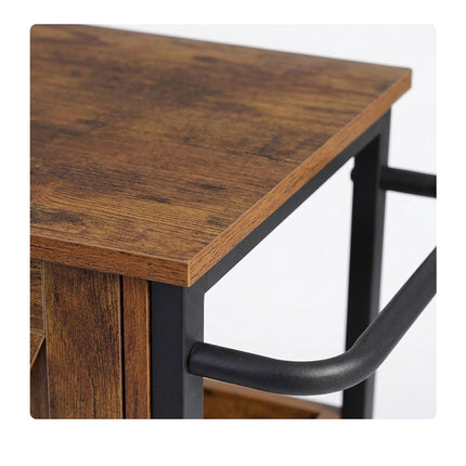 Rolling Kitchen Cart With Cabinet, Locking Casters