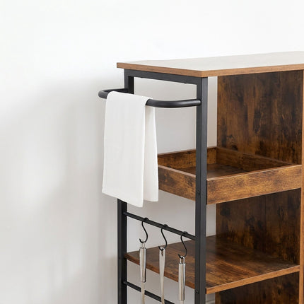 Rolling Kitchen Cart With Cabinet, Locking Casters
