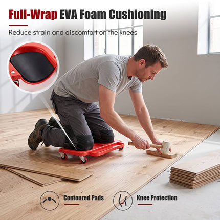 Rolling Knee Creeper with Swivel Casters and Tool Trays
