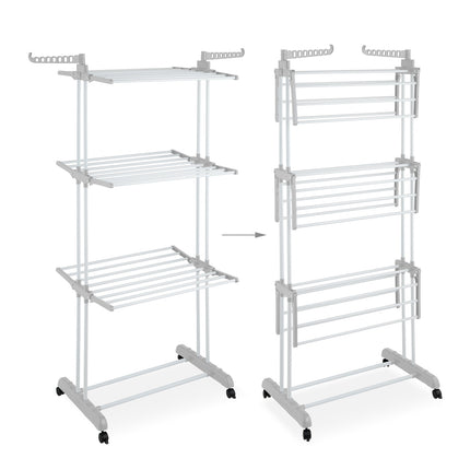 Rolling Laundry Drying Rack with Foldable Wings