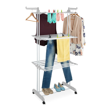 Rolling Laundry Drying Rack with Foldable Wings