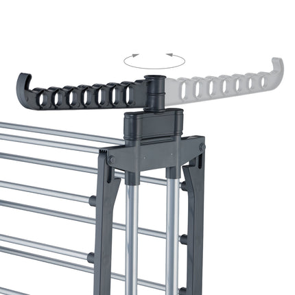 Rolling Laundry Rack with Foldable Wings and Hangers