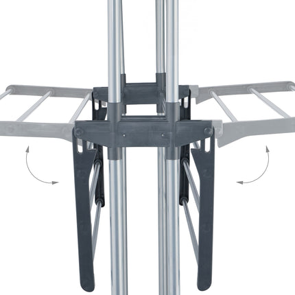 Rolling Laundry Rack with Foldable Wings and Hangers