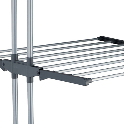 Rolling Laundry Rack with Foldable Wings and Hangers