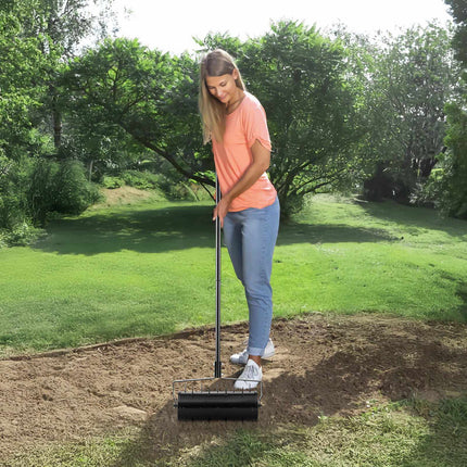 Rolling Lawn Aerator, 18-Inch, 27-Spike, Detachable Handle